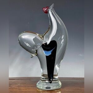 Murano Mid Century Blown Glass Rooster Antonio Da Ros for Cenedese Uranium